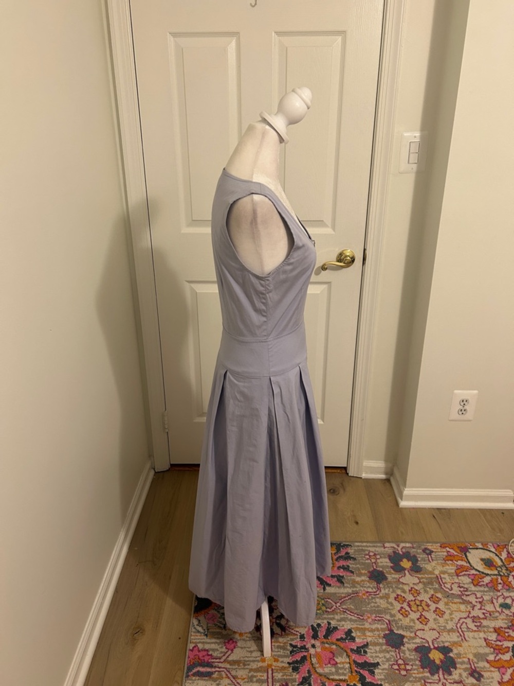 Hunter Bell Lavender Poppy Zip Midi Sun Dress Size 4 - Picture 11 of 13